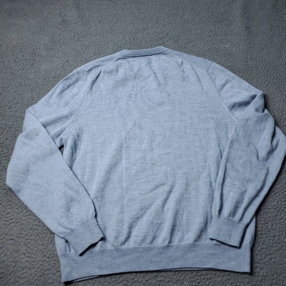 Joseph & Lyman Italian Merino Wool Sweater Pullover Mens Size L Large Blue  Gray - Picture 4 of 6